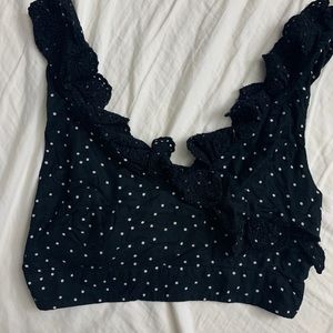 Black Polka Dot AE Crop Top
